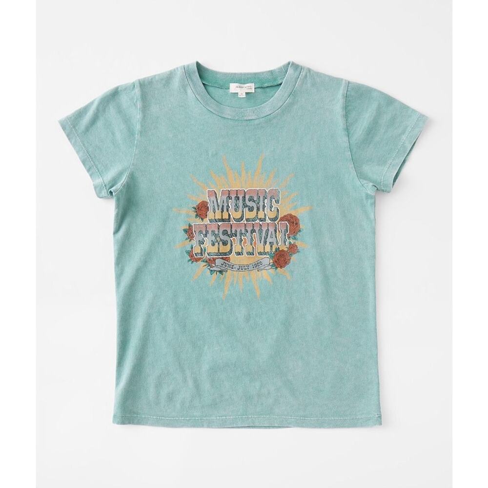 Buckle MODISH REBEL Girls Mineral Blue Distressed T-Shirt
